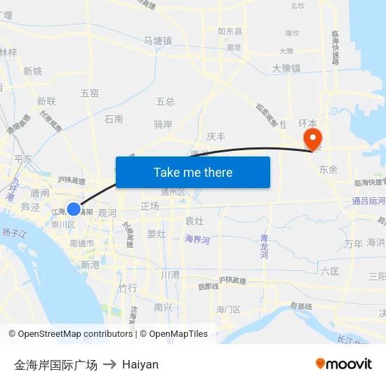 Gold Coast International Plaza to Haiyan map