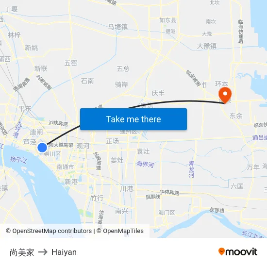 尚美家 to Haiyan map