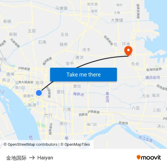 金地国际 to Haiyan map