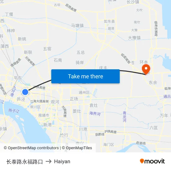 长泰路永福路口 to Haiyan map