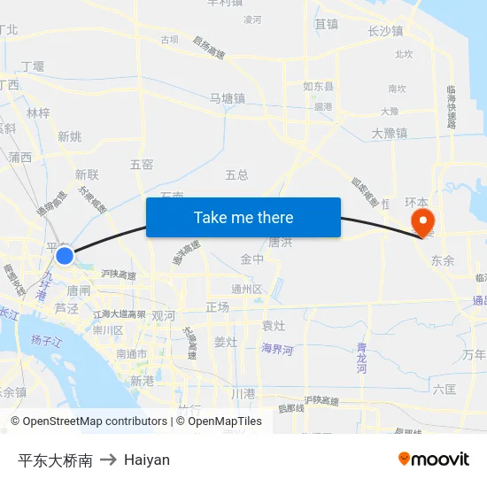 平东大桥南 to Haiyan map
