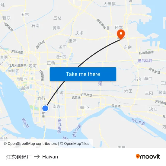 江东钢绳厂 to Haiyan map