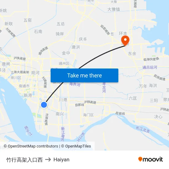 竹行高架入口西 to Haiyan map