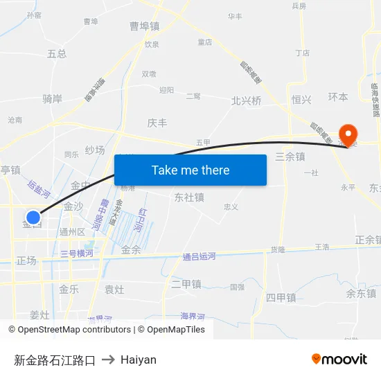 新金路石江路口 to Haiyan map