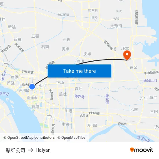 醋纤公司 to Haiyan map