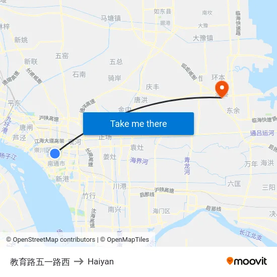 教育路五一路西 to Haiyan map