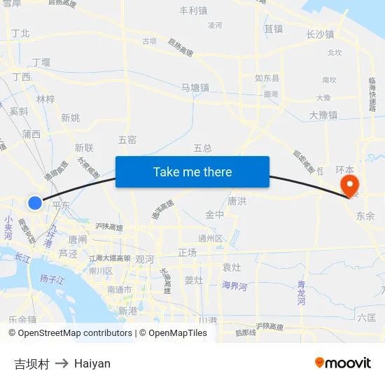 吉坝村 to Haiyan map
