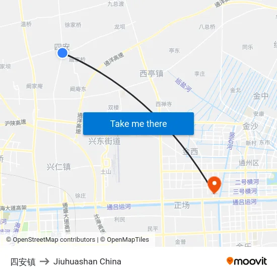 四安镇 to Jiuhuashan China map