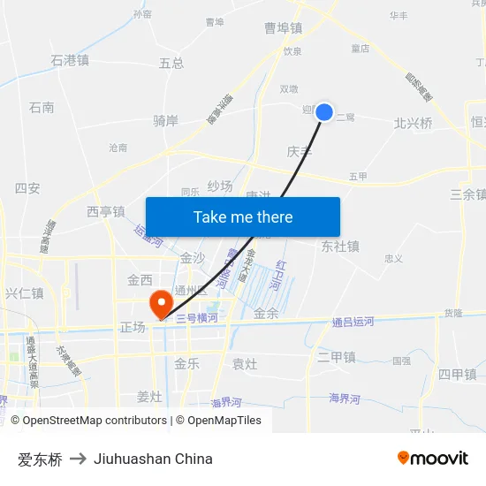 爱东桥 to Jiuhuashan China map