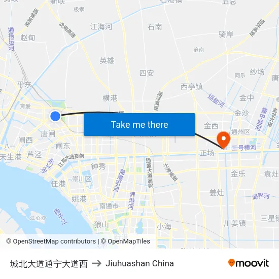 城北大道通宁大道西 to Jiuhuashan China map
