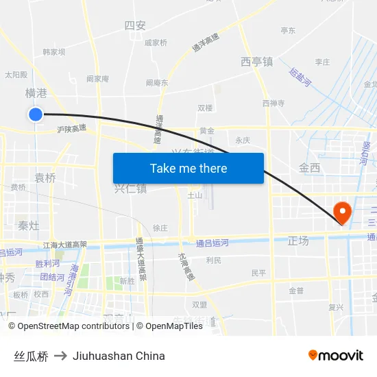丝瓜桥 to Jiuhuashan China map