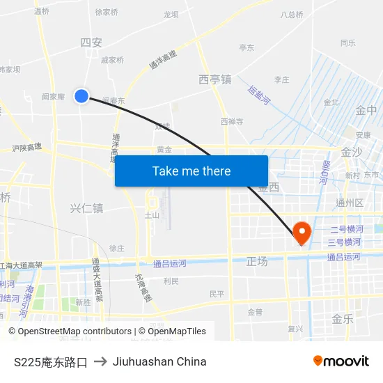 S225庵东路口 to Jiuhuashan China map