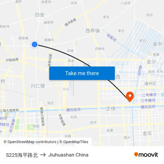 S225海平路北 to Jiuhuashan China map