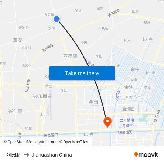 刘园桥 to Jiuhuashan China map