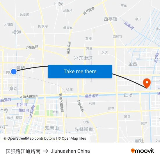 国强路江通路南 to Jiuhuashan China map