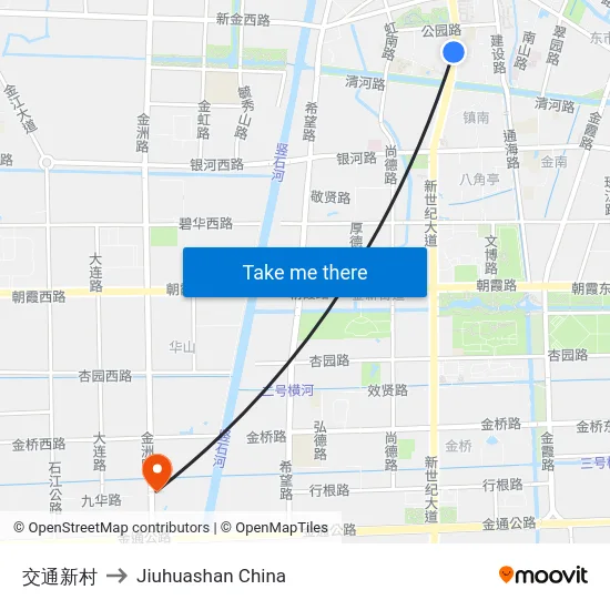 交通新村 to Jiuhuashan China map