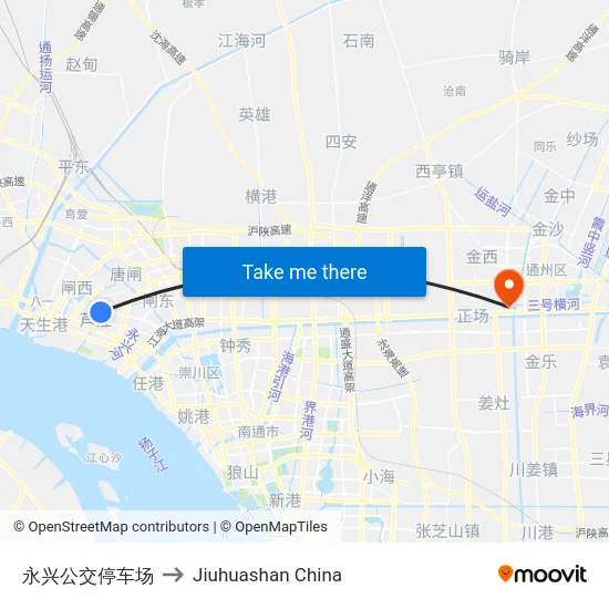 永兴公交停车场 to Jiuhuashan China map