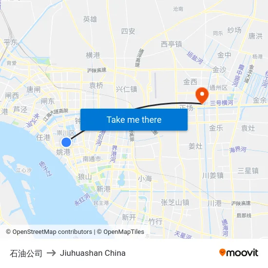 石油公司 to Jiuhuashan China map