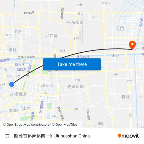 五一路教育路南路西 to Jiuhuashan China map