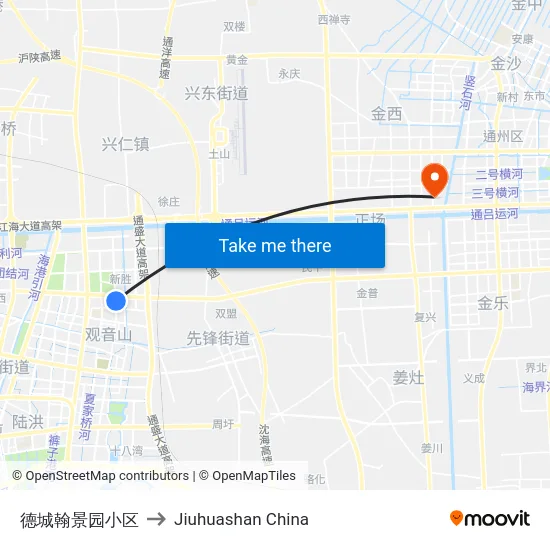德城翰景园小区 to Jiuhuashan China map