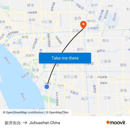 新开街办 to Jiuhuashan China map