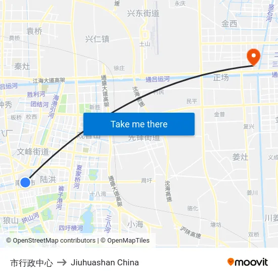 市行政中心 to Jiuhuashan China map
