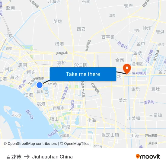 百花苑 to Jiuhuashan China map