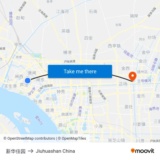 新华佳园 to Jiuhuashan China map