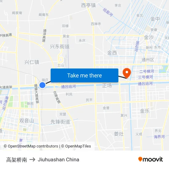 高架桥南 to Jiuhuashan China map