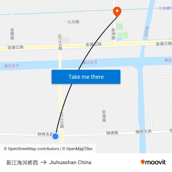 新江海河桥西 to Jiuhuashan China map