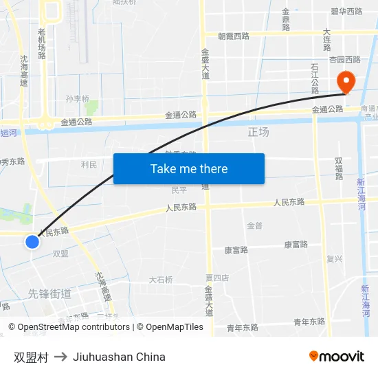 双盟村 to Jiuhuashan China map