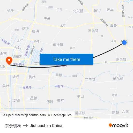 东余镇桥 to Jiuhuashan China map
