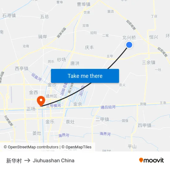 新华村 to Jiuhuashan China map