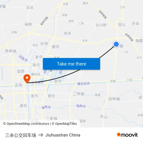 三余公交回车场 to Jiuhuashan China map