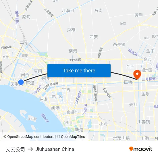 支云公司 to Jiuhuashan China map