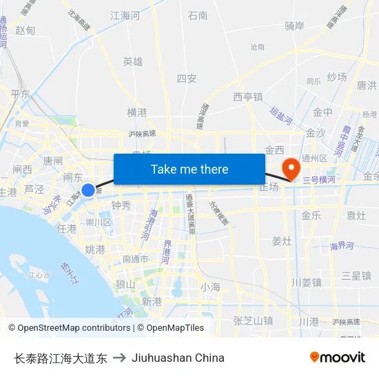 长泰路江海大道东 to Jiuhuashan China map