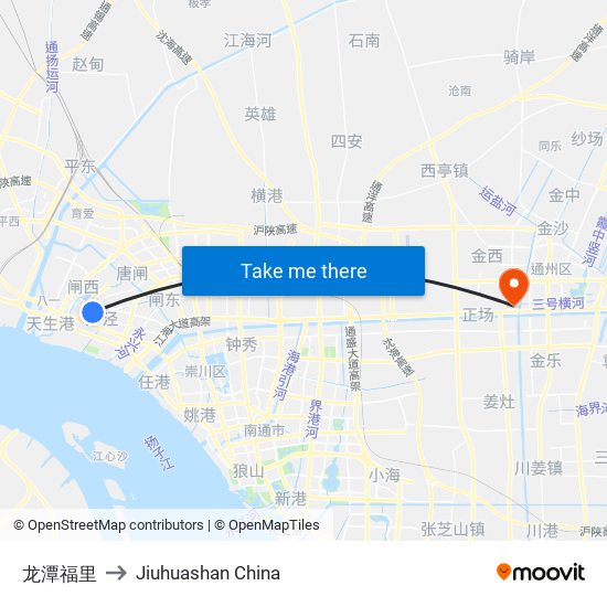 龙潭福里 to Jiuhuashan China map