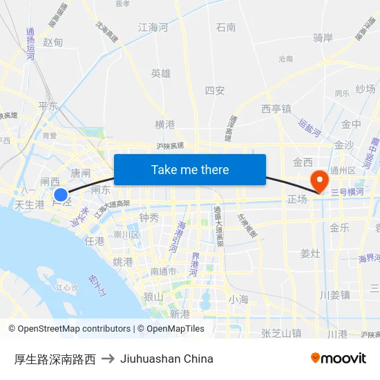 厚生路深南路西 to Jiuhuashan China map