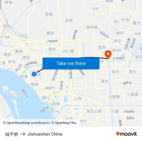 端平桥 to Jiuhuashan China map