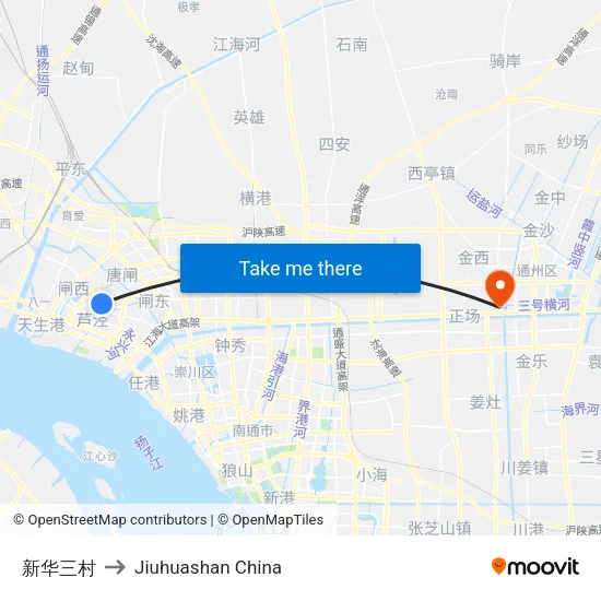 新华三村 to Jiuhuashan China map