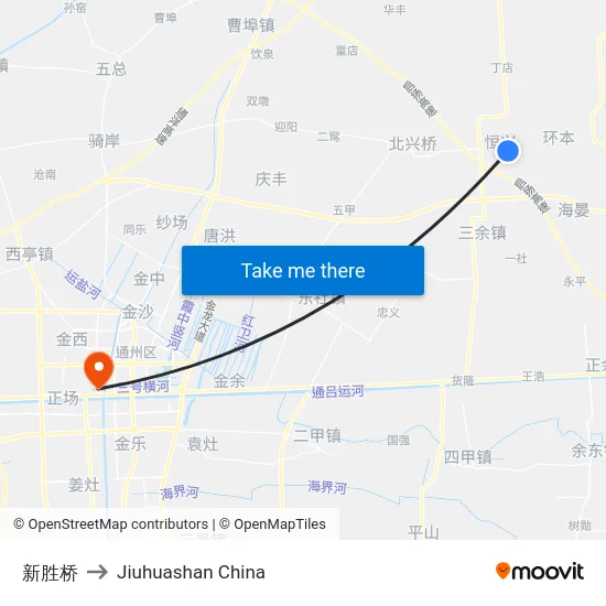 新胜桥 to Jiuhuashan China map