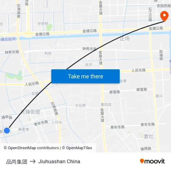 品尚集团 to Jiuhuashan China map