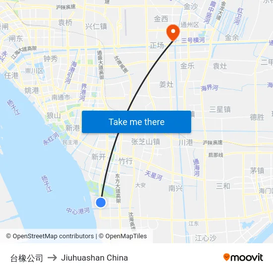 台橡公司 to Jiuhuashan China map