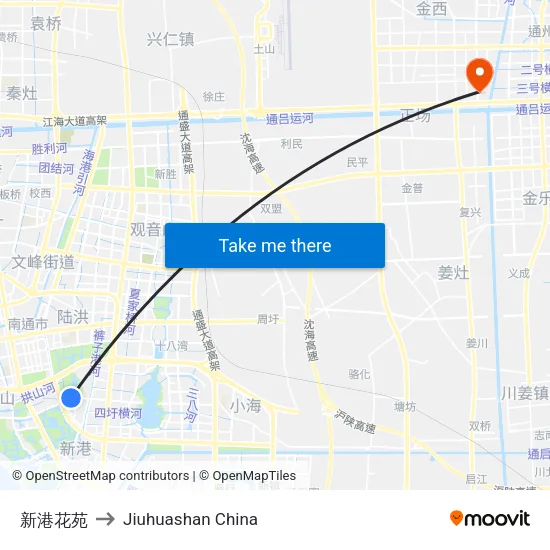 新港花苑 to Jiuhuashan China map