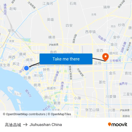 高迪晶城 to Jiuhuashan China map