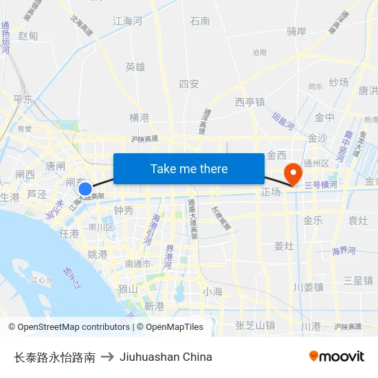 长泰路永怡路南 to Jiuhuashan China map