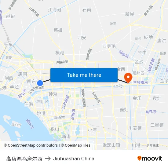 高店鸿鸣摩尔西 to Jiuhuashan China map