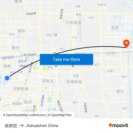 检察院 to Jiuhuashan China map