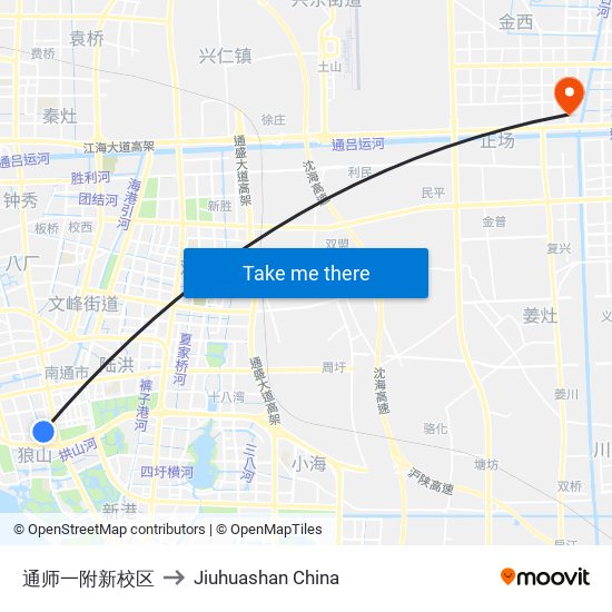 通师一附新校区 to Jiuhuashan China map