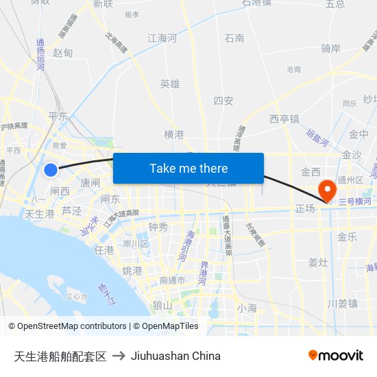 天生港船舶配套区 to Jiuhuashan China map